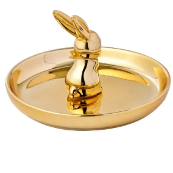 Jewelry Gold Tray Bunny Design Ceramic Jewelry Holder Poshmark